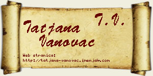 Tatjana Vanovac vizit kartica